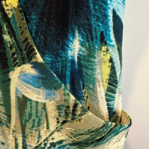 Tropical Blue and Green Sleeveless Dress - Picture 3 of 7